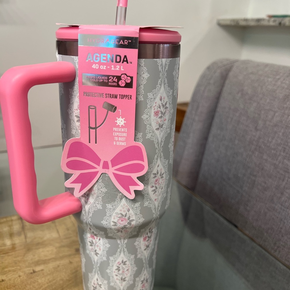 HydraGear 40 oz Tumbler with Pink floral Accents